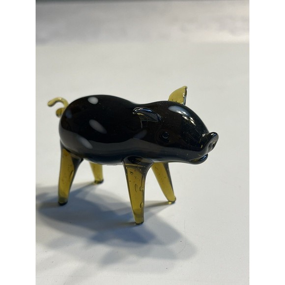 Set of 3 Lenox Art Glass Piggy Pigs Figurine - Picture 12 of 14